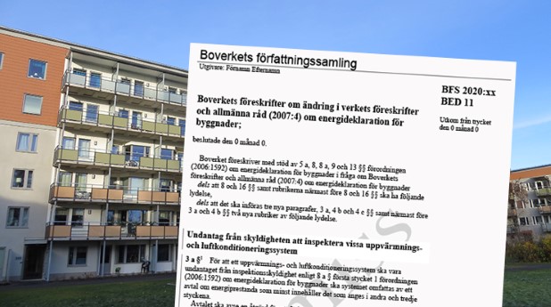 Föreskrifterna med hus i bakgrunden