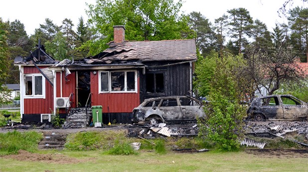 Villa förstörd av brand. brand_tage-persson_740x423